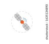 space satellite vector flat illustration icon
