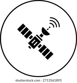 Icono de Vector de satélite espacial. Se puede utilizar para aplicaciones de impresión, móviles y de Web.