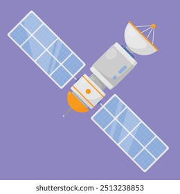 Space Satellite Vector icon. space satellite gps vector illustration. satellite technology spacecraft