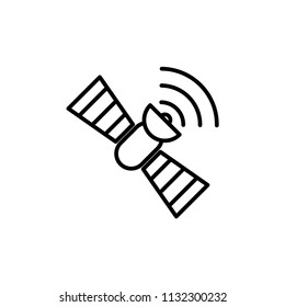 Space satellite vector icon on white background.