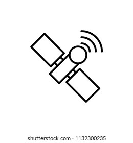 Space satellite vector icon on white background.