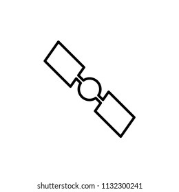 Space satellite vector icon on white background.