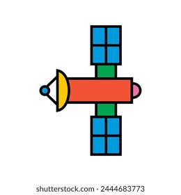 Space satellite vector icon. Space science icon.