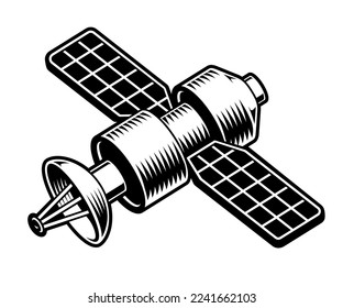 Space Satellite Vector Illustration on white background