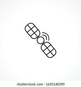 space satellite vector line icon on white background