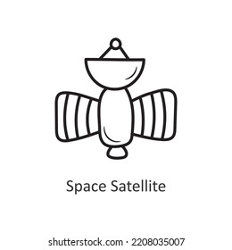 Space Satellite Vector outline Icon Design illustration. Space Symbol on White background EPS 10 File