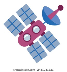 Space Satellite. White background isolate.
