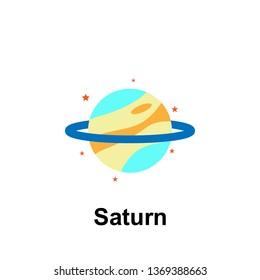 Space, saturn color icon. Element of color space icon. Premium quality graphic design icon. Signs and symbols collection icon for websites, web design