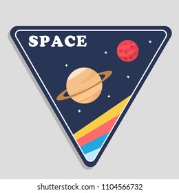 Space Saturn Mars Triangle Frame Background Vector Image

