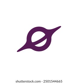 Space saturn orbital planetary sphere logo vector design purple color