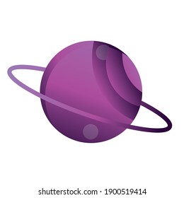 space saturn planet solar system galaxy, icon style vector illustration