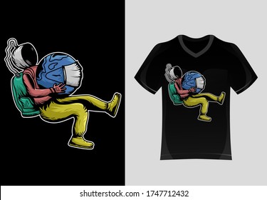 Space save the planet fot tshirt design , illustration template galaxy background sky vector isolated black dark