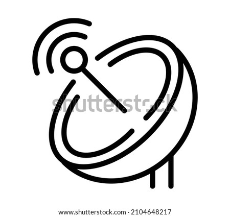 Space scanner radio antenna flat icon. Pictogram for web. Line stroke. Reciever isolated on white background. Vector eps10