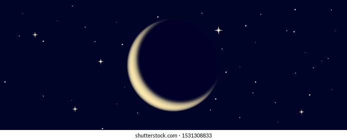 Space scene with stars and moon background