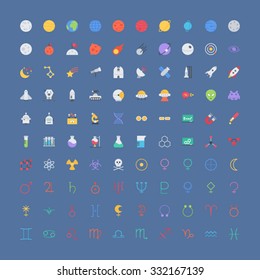 Space Science & Astrology Flat Icons