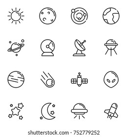 Space Science & Astrology Solid Vector Icons