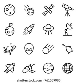 Space Science & Astrology Solid Vector Icons