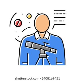 space scientist worker color icon vector. space scientist worker sign. isolated symbol illustration