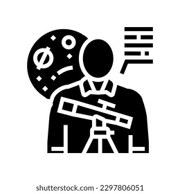 space scientist worker glyph icon vector. space scientist worker sign. isolated symbol illustration