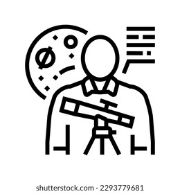 space scientist worker line icon vector. space scientist worker sign. isolated contour symbol black illustration