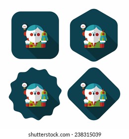 Space scientists flat icon with long shadow,eps10