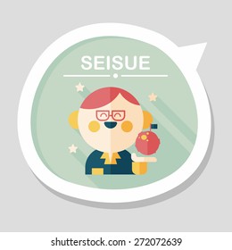 Space scientists flat icon with long shadow,eps10