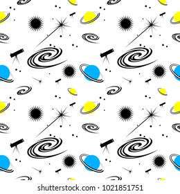 Space. seamless pattern