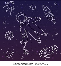 Space seamless pattern