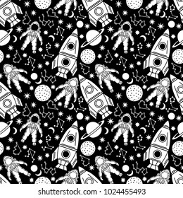 Space seamless pattern. Background texture. Wallpaper