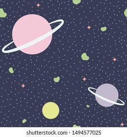 Space seamless pattern for design
