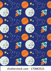 space seamless pattern design. vector illustration