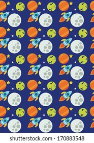 space seamless pattern design. vector illustration