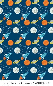 space seamless pattern design. vector illustration