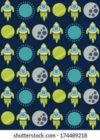 space seamless pattern design. vector illustration