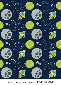 space seamless pattern design. vector illustration