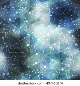 Space Seamless Pattern With Grunge Effect