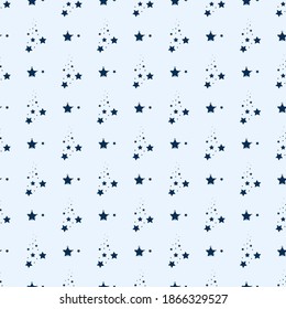 Space seamless pattern. Planets, rockets and stars. Cartoon spaceship icons. Childish background. Hand drawn magick sky vector illustration. Dreaming galaxy night fabric.