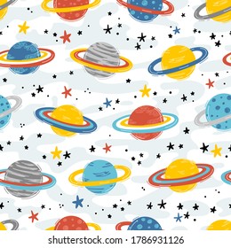 Space Seamless Pattern and