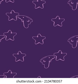 Space seamless pattern print design for Kids with star, comet. design for fashion fabrics, textile graphics, prints. black on white.