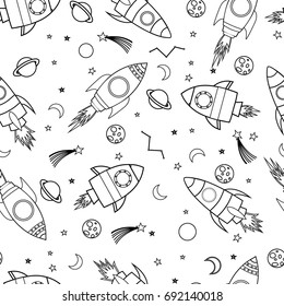 Space seamless pattern print design. Vector illustration design for fashion fabrics, textile graphics, prints.