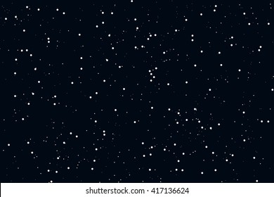 Space Seamless Pattern. Round White Dots On Dark Blue Background Looking Like Snow Falling.
