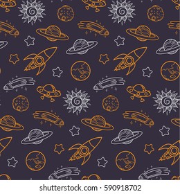 Space seamless Pattern vector
