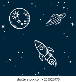 Space seamless. Vector Illustration