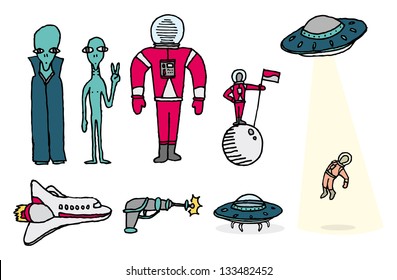 Space set / Aliens and astronauts