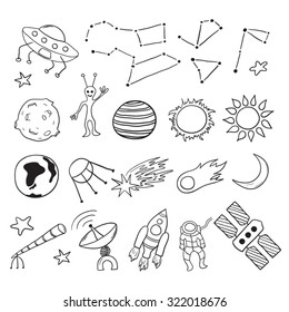 Space set black and white