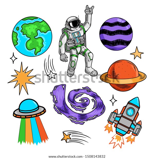 Download Space Set Bundle Collection Earth Planets Stock Vector Royalty Free 1508143832