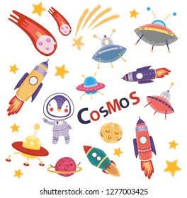 space set of decorative stickers for children