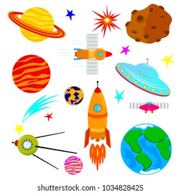 Space set. Elements on the space theme.                                                                                                                  