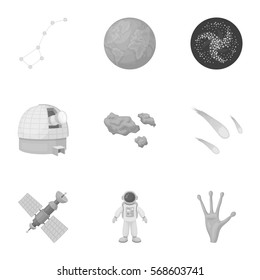 Space set icons in monochrome style. Big collection of space vector symbol stock illustration