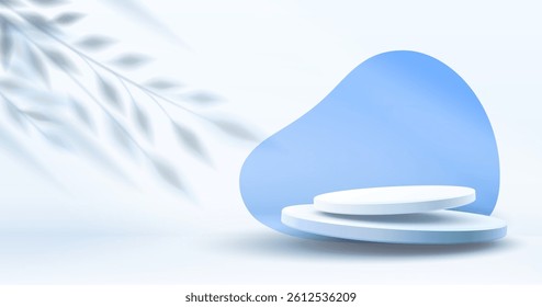 Space with shadow from plant on wall, scene with bright light from the window. Vector illustration 